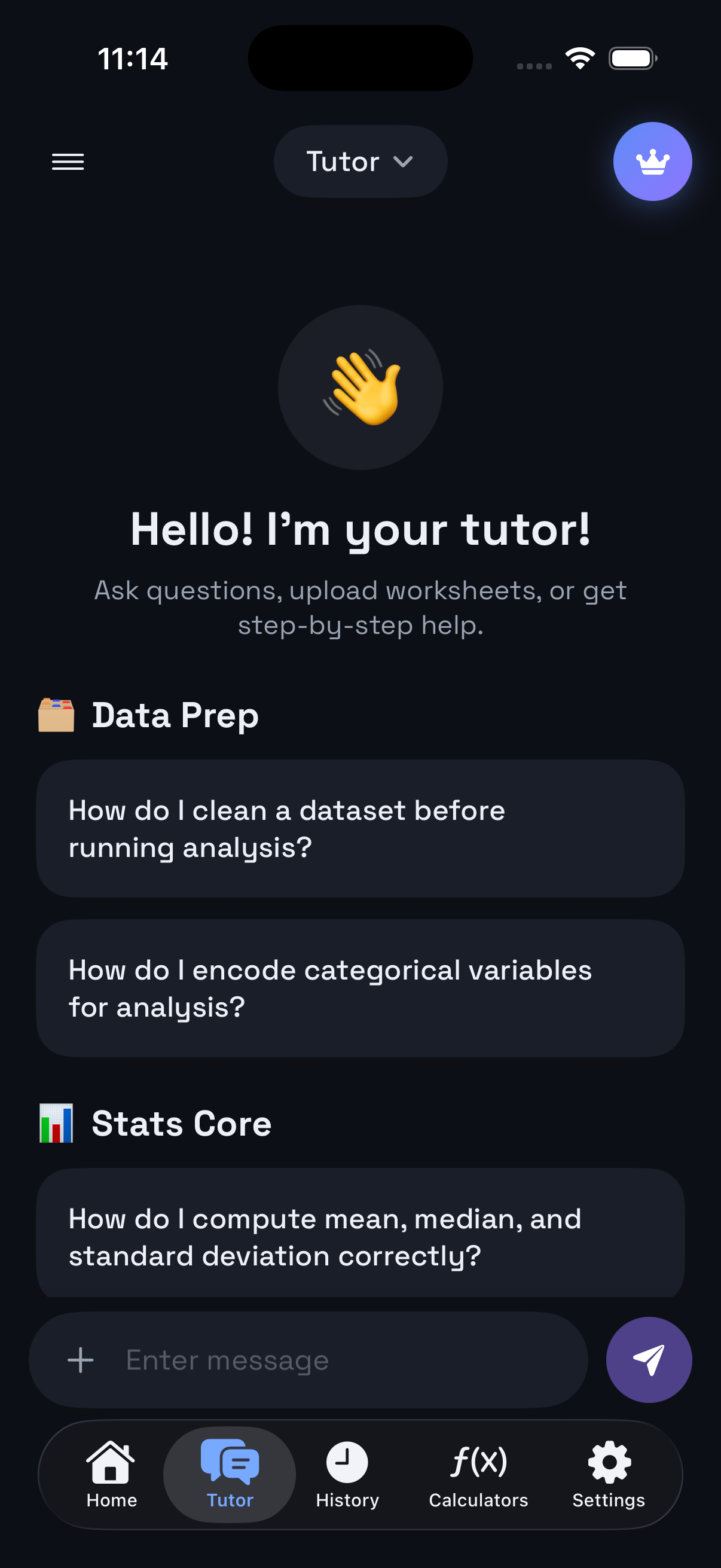 Step-by-step AI explanation screen in dark mode