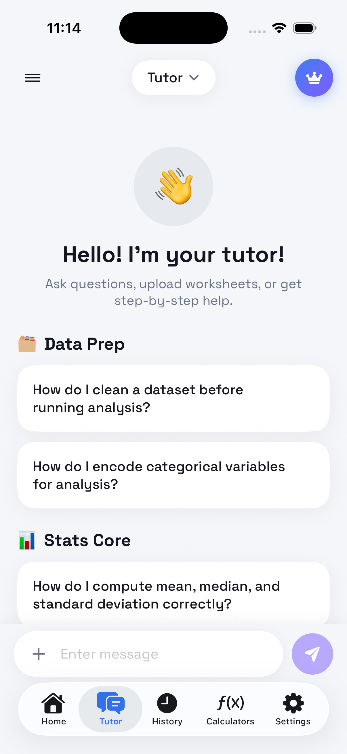 Step-by-step AI explanation screen
